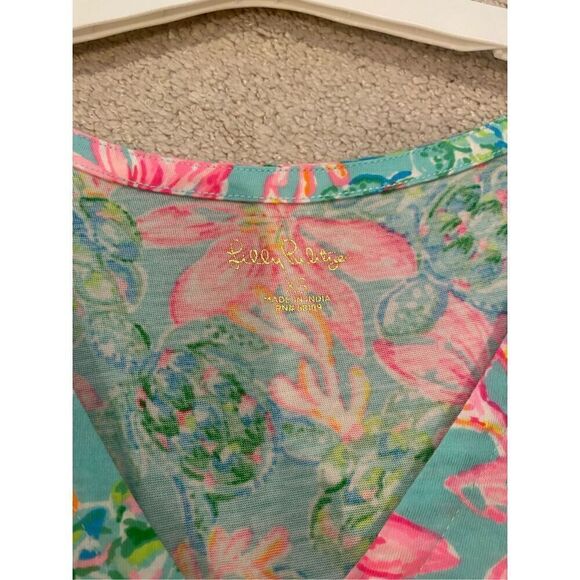 Lilly Pulitzer Kawai Flutter Sleeve Dress Surf Blue So Shellegant XS - Picture 5 of 6